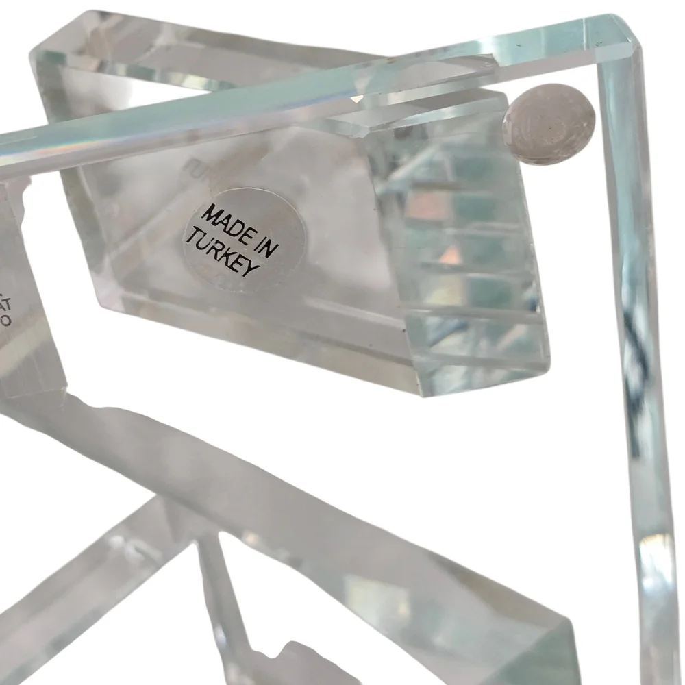 Frontgate Crystal 4-Arm Candelabra | Heavy Faceted Crystal Candle Holder 10.25" - Picture 10 of 12